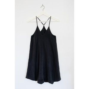 2/$25🍓Black Silk Slip Dress with Adj. Spaghetti Straps, Small